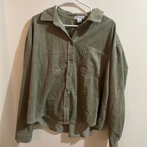 Olive Green Corduroy Shacket
